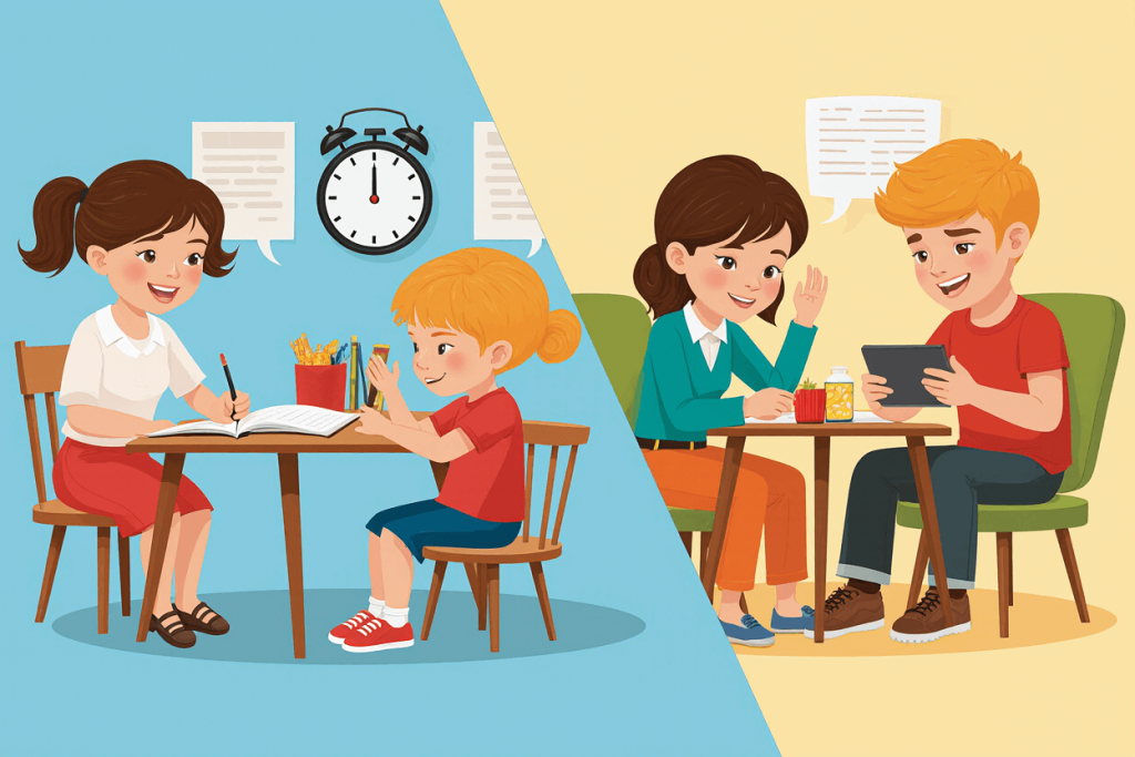 Parent reflecting on parenting style challenges while reviewing notes and strategies for maintaining consistency

