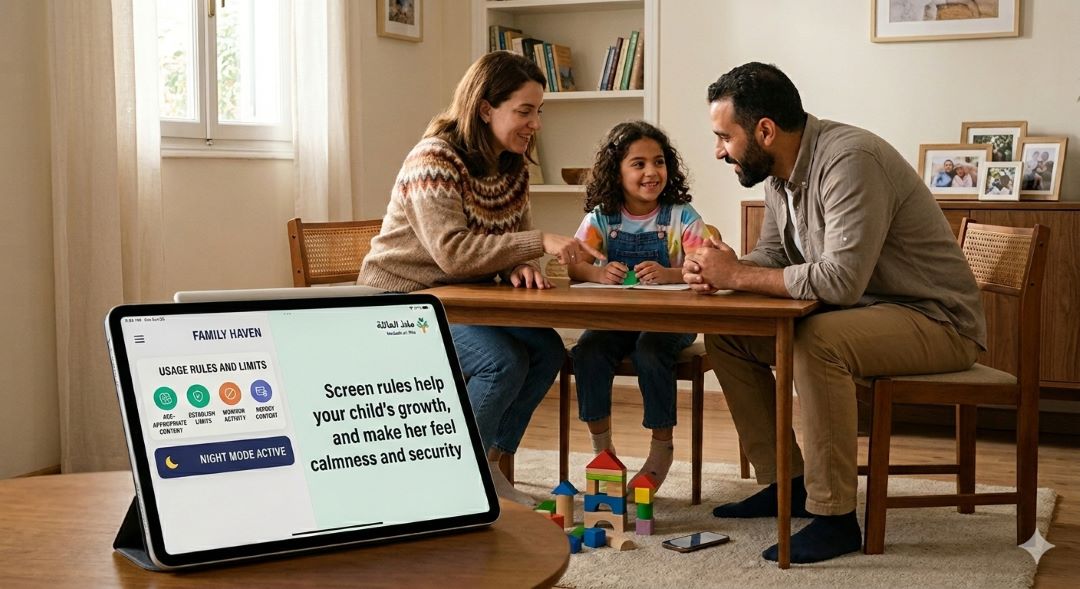 child feeling secure while parents discuss rules calmly