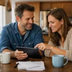 co parenting parents using a shared app to manage digital safety