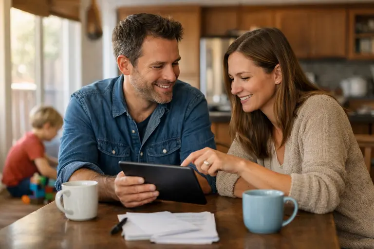 co parenting parents using a shared app to manage digital safety